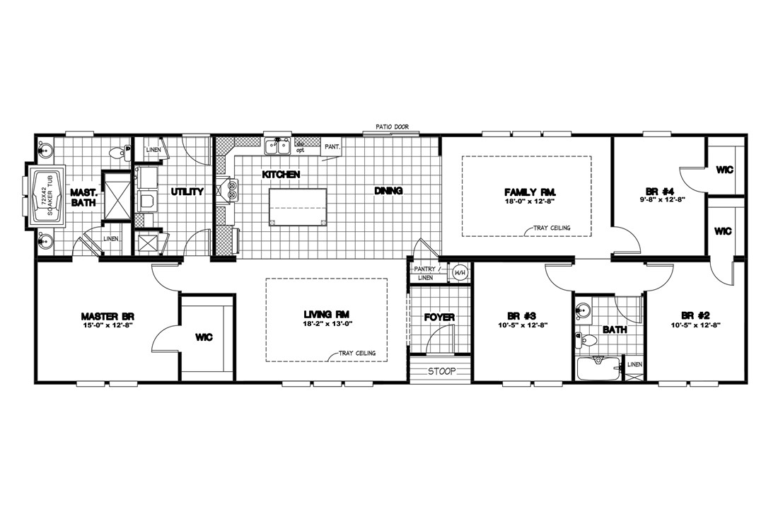 The 2098 76X28 CK4+2 HERITAGE Floor Plan