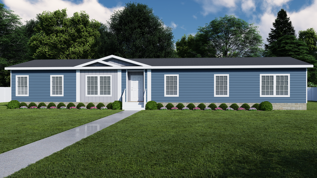 The 2917 HERITAGE Exterior. This Modular Home features 4 bedrooms and 2 baths.