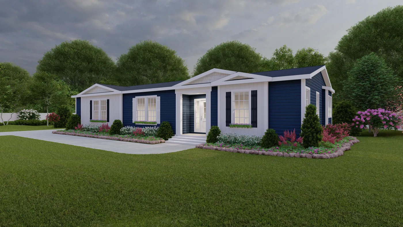 The 2083 HERITAGE Exterior. This Manufactured Mobile Home features 3 bedrooms and 2 baths.